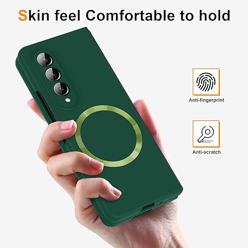 Miniatura 4 de CMYFUTNG Funda magnética para Galaxy Z Fold 3 5G, ligera, delgada, protección contra caídas, resistente, a prueba de golpes, para Samsung Galaxy Z