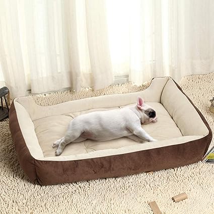 Gorgeous Dog Bed & Cat Bed Cream & Brown Color Anti-Skid Bottom & Machine Washable(Reversible)-4XL