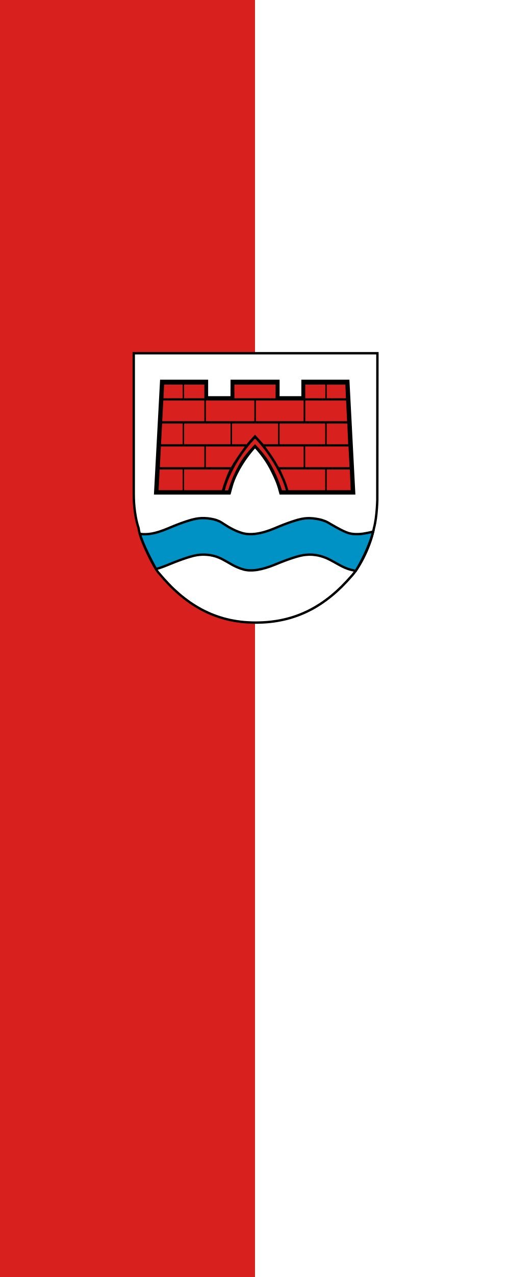 Drapeau Ertingen format portrait de 300x120cm pour pavoisement public
