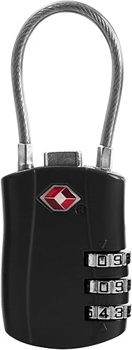 Cerraduras TSA para equipaje, candado pequeño combinado con cable, candados de equipaje aprobados por la TSA, candado combinado con código, para