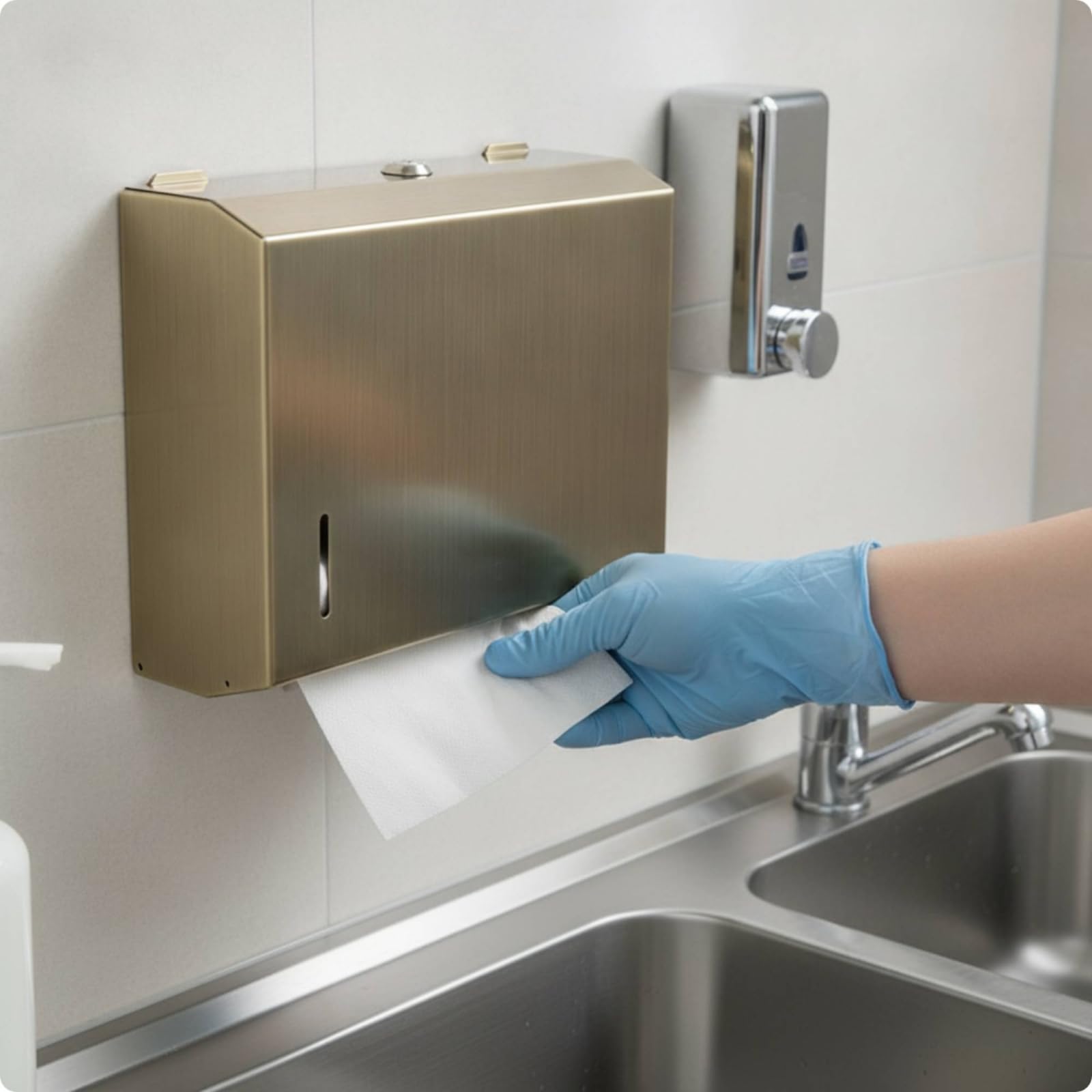 predolo Dispenser in Acciaio Inox con Serratura Resistente Porta Salviette di Carta da Parete Robusto Distributore di Carta a Muro per Ristoranti, Rame Antico