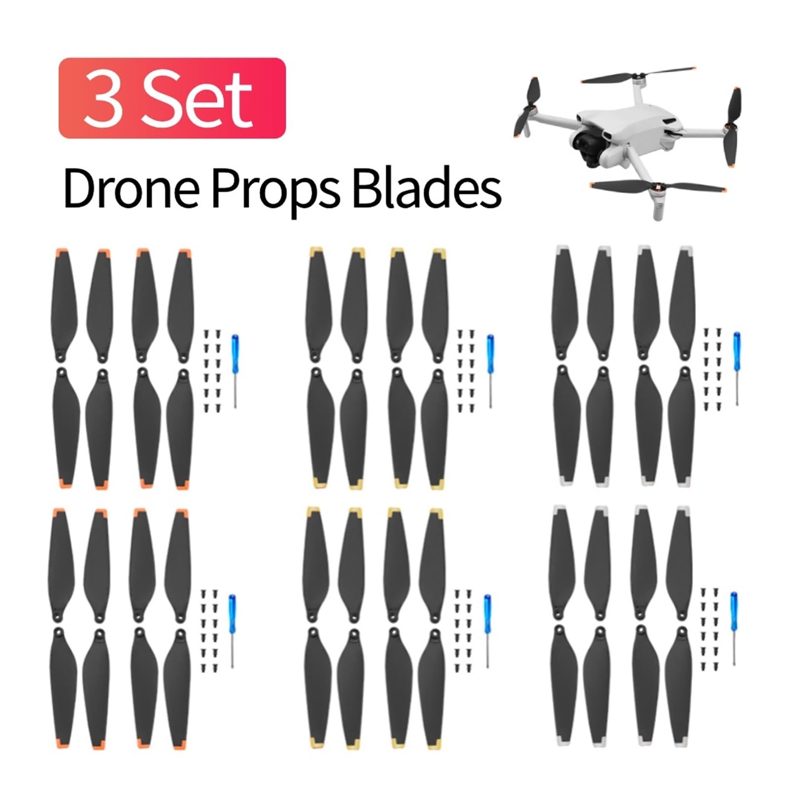 Compatibile con, DJI, Mini 3 Eliche Silenziose