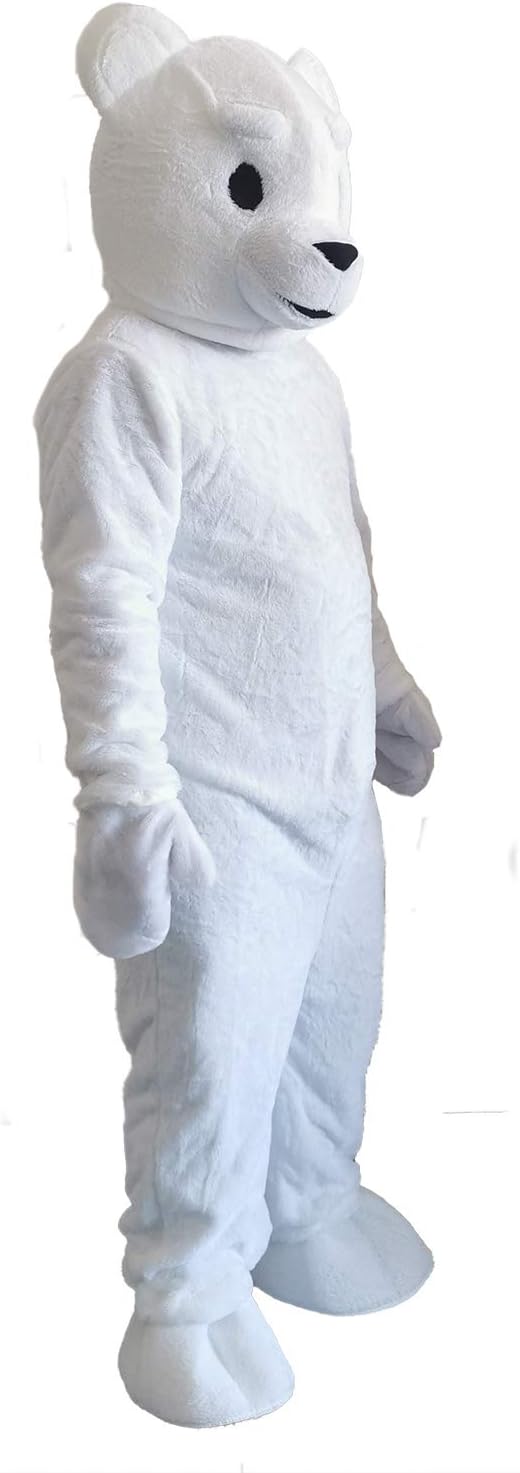 Halloween White Polar Bear Mascot Costume Character Adult Sz Real Picture - Image 4
