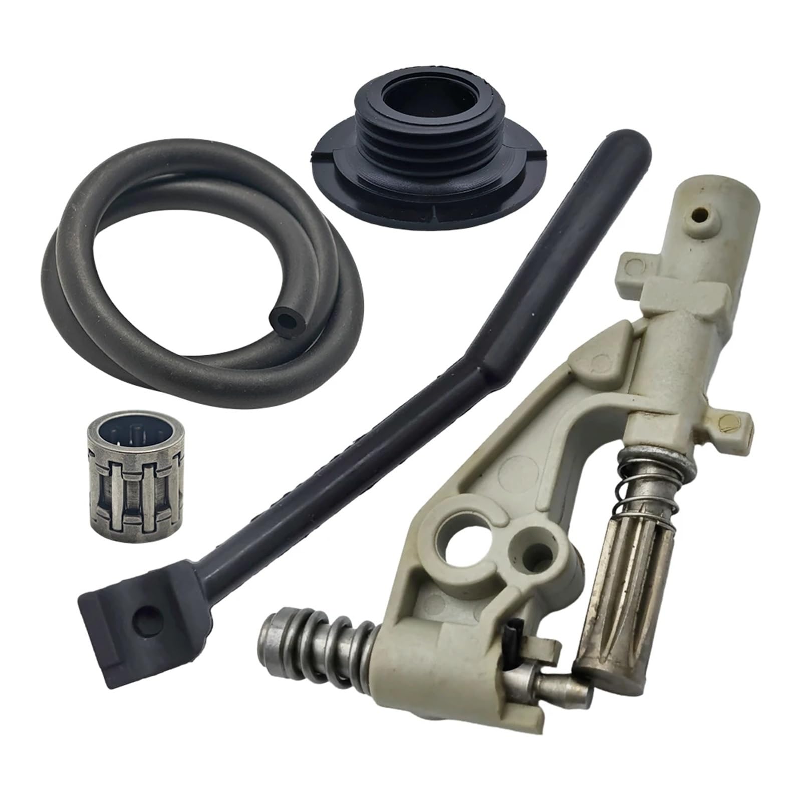 Bomba de aceite Husqvarna 455 460 con piñon engranaje helicoidal y linea presion