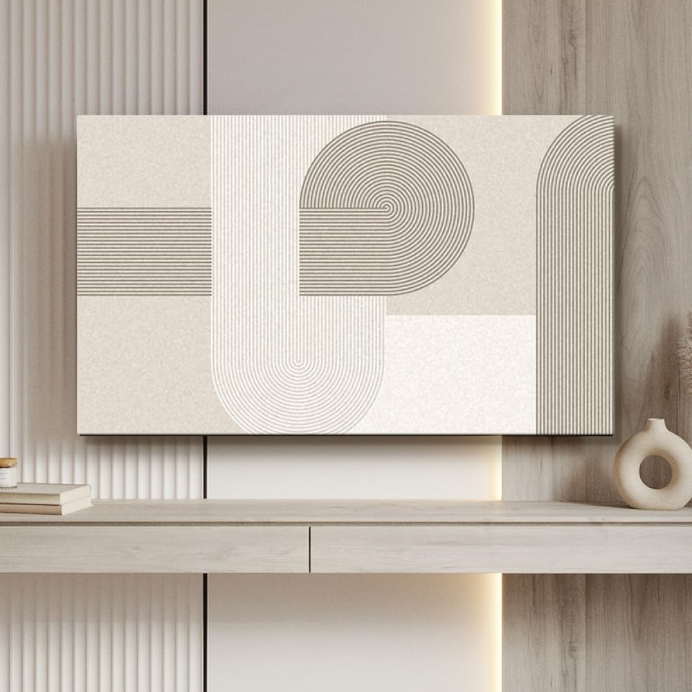 TV Cover Indoor TV Dust Cover 32"-85" LED LCD Screen Protector Stretch Non-Slip Dust-Proof Display Protective Cover Desktop/Curved Monitor Universal Art Decorative Covers-Beige-4||55inch(121cm*68cm)