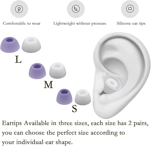 Miniatura 5 de 6 pares de puntas de silicona para auriculares compatibles con Samsung Galaxy Buds 2 Pro, almohadillas de repuesto para auriculares, puntas de goma