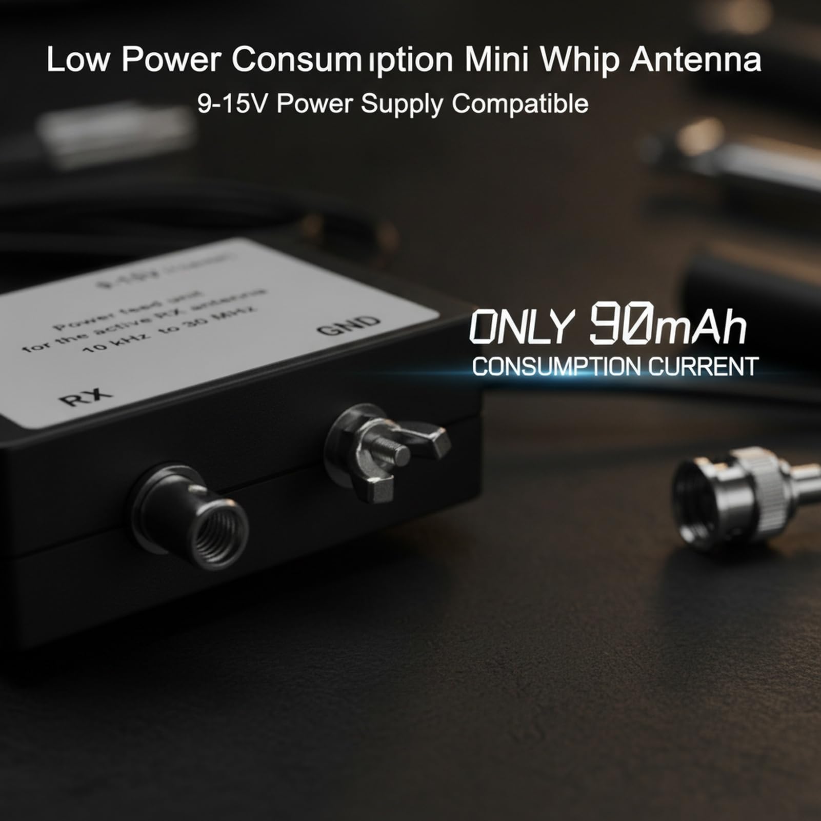 Aktywna antena biczowa HaloVerde Mini 10 kHz 30 MHz przenośna do komunikacji radiowej trwała konstrukcja i stała siła sygnału