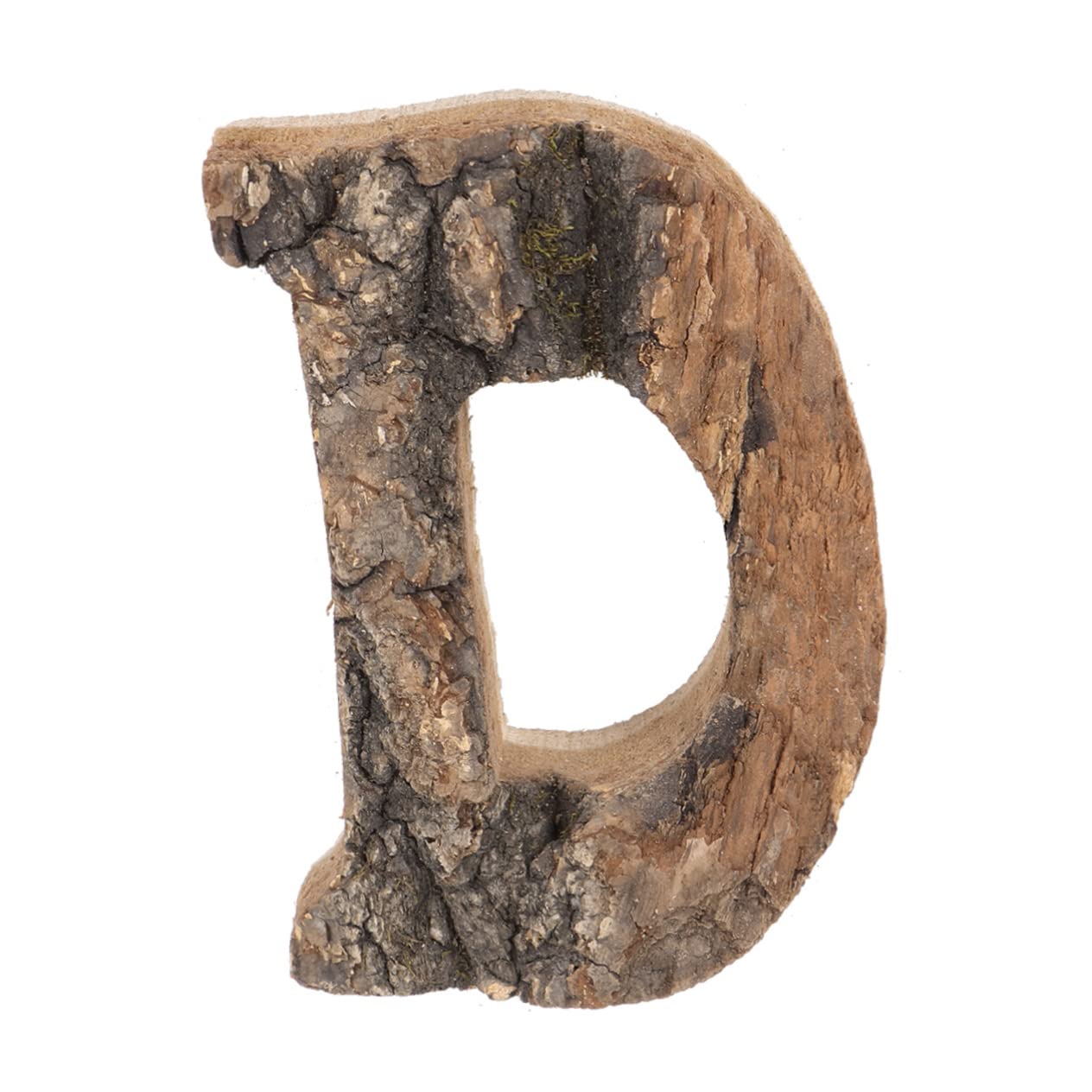 IWOWHERO Retro Wooden Ornament Letter 'd' Natural Tree Bark Decor DIY Craft for Home for Celebrations Decorations