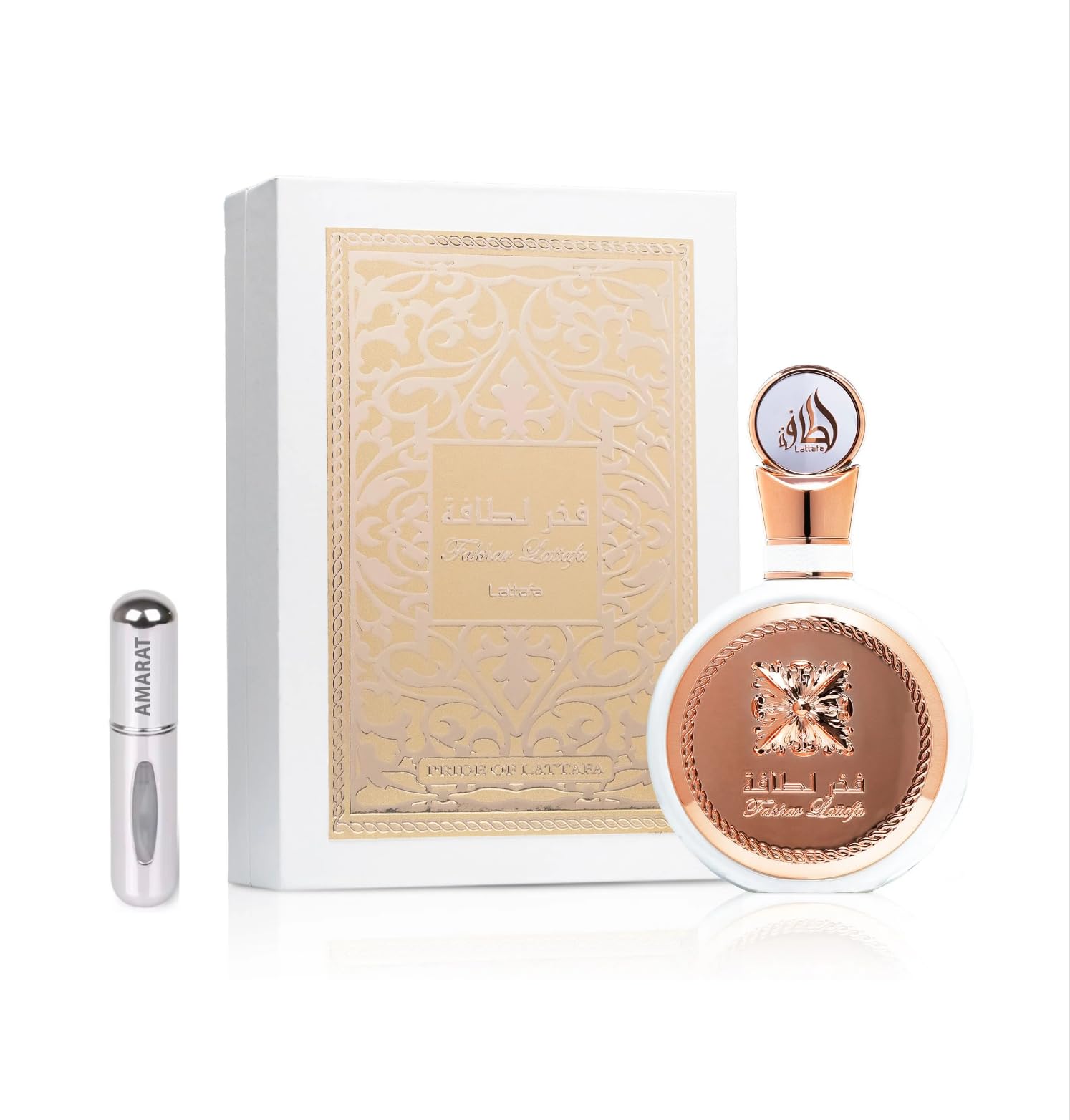 Lattafa Perfume Fakhar for Women 100ML, Perfume Árabe para Mujer de Larga Duración, Eau da Parfum Importado desde Dubái, Fragancia Floral y Dulce para Mujeres Incluye Atomizador Recargable 5ML (Rose)