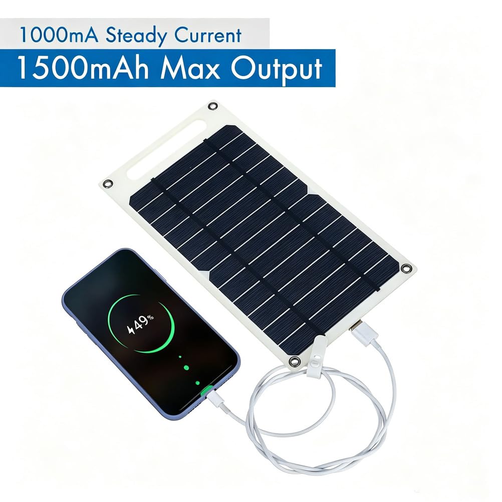 100W Przenośny panel słoneczny z ładowarką USB do telefonu na zewnątrz | Lekka jednostronna ładowarka słoneczna z karabińczykami i przyssawkami, wodoodporna IP65 do wędrówek, kempingu i podróży