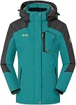 JHMORP Ski d'hiver pour femmes Snow Veste imperméable à l'eau en manteau de pluie doublé d'eau avec capot