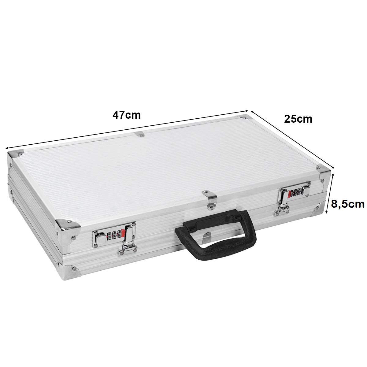 COSTWAY Malette Pistolet en Aluminium Valise à Pistolet avec Serrure à Combinaison 47x25x8,3cm