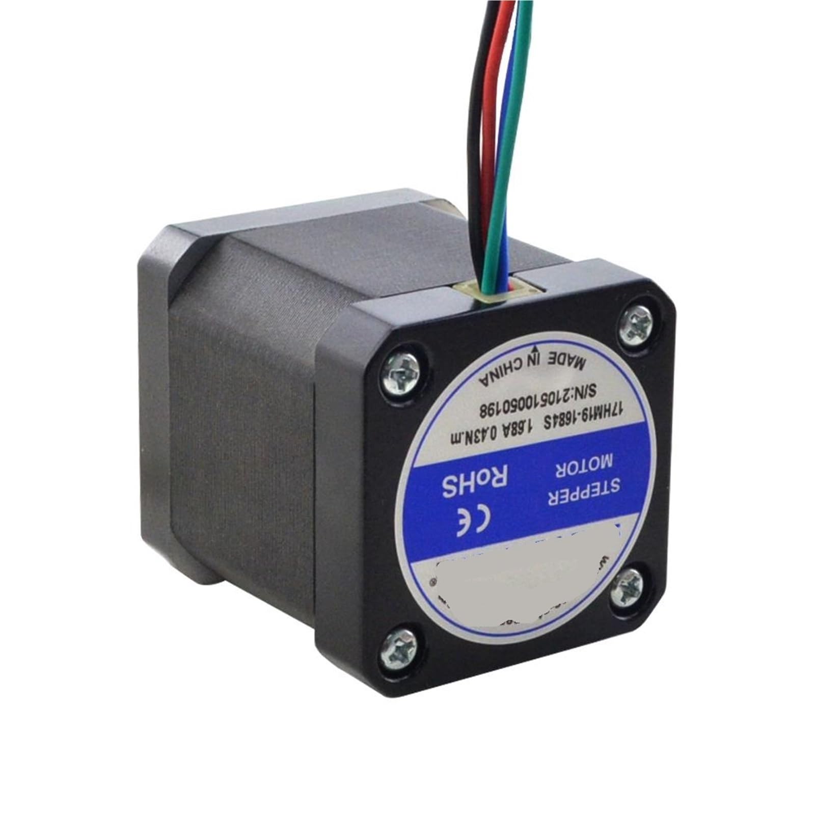 Motor paso a Nema 17 de 0,9 grados, 44 Ncm (62,3 oz.in), 1,68 A, Nema17 4 conductores, 42 X 47 mm, impresora 3D, unidad