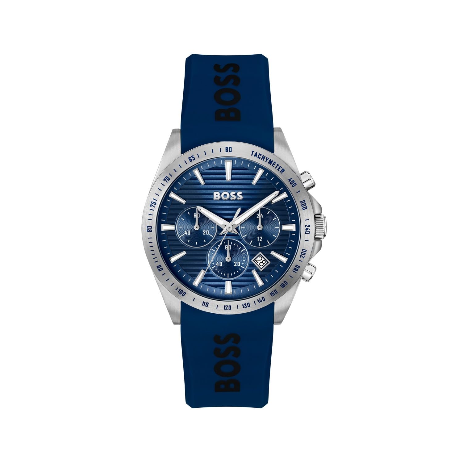 Strike Qtz Fashion Chrono Dark Blue Round Dial Men's Watch|Blue Silicone Material|Blue Color Band - 1514239-image-38