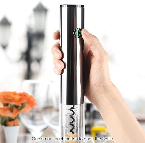 Miniatura 4 de Juego de abridor de vino eléctrico con base de carga, abridor automático de botellas de vino con cortador de aluminio, tapones al vacío, vertedor,