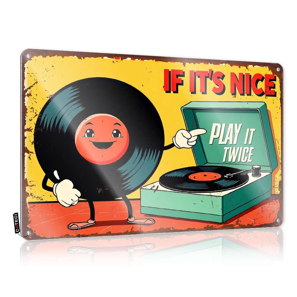 Fzfn Colour Vintage Poster Decorations For Room Wall Decor | If It's Nice, Play It Twice. Americana For Dressing Home(20X30cm)