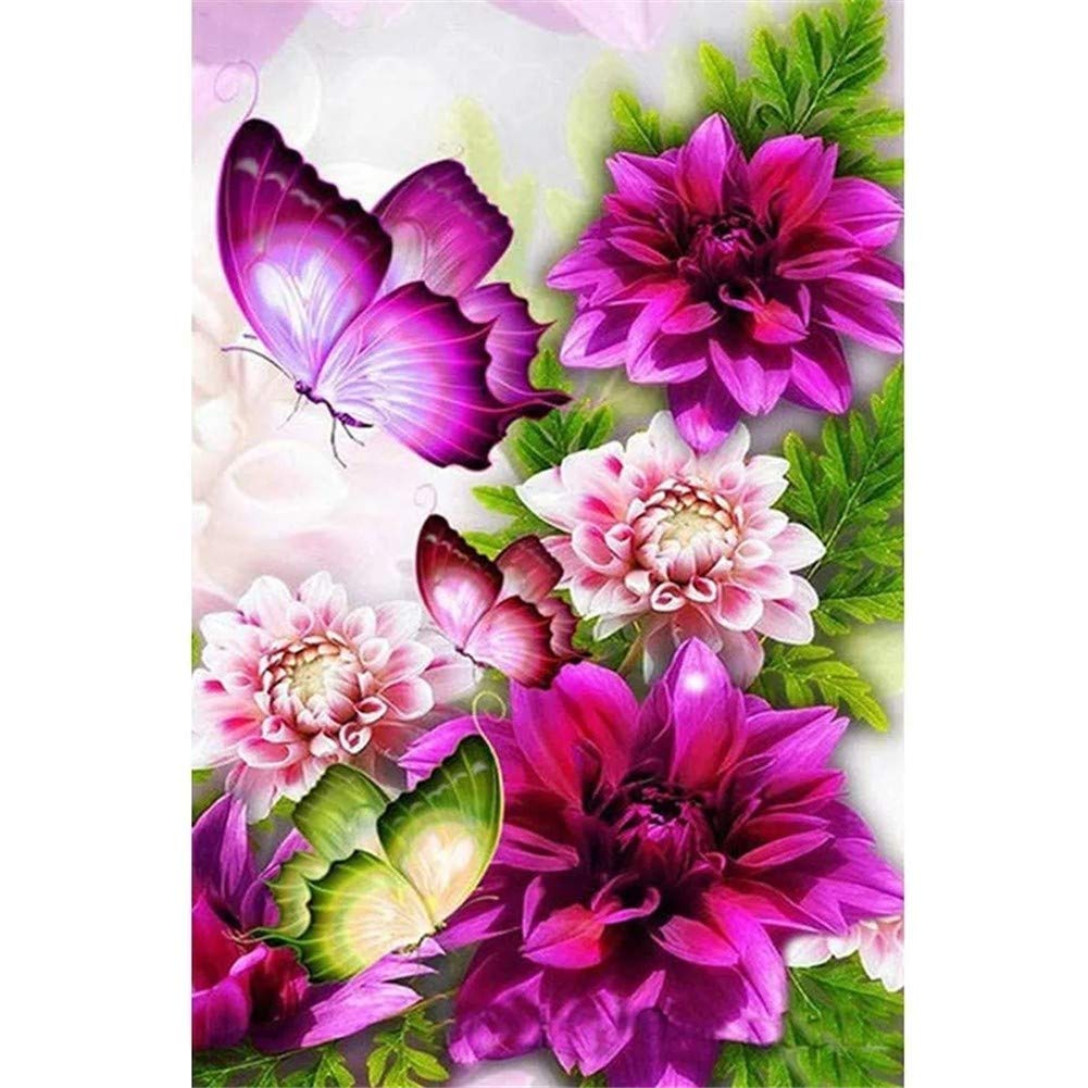 Peinture Diamant Papillon Toile Anti-Stress 80x100cm pour Remplacer les Murs Vides du Salon