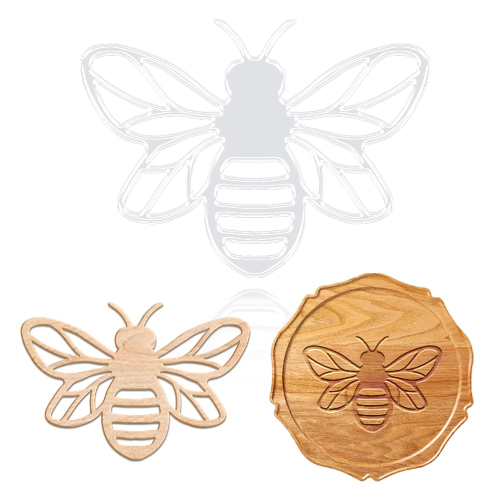 Photo 1 of INFUNLY Honey Bee Acrylic Router Template 7.9x7.9 inches Clear Router Inlay Template Insect Transparent Carving Templates for Woodworking Curvy Tracing Stencils Router Guide Tool for DIY Craft