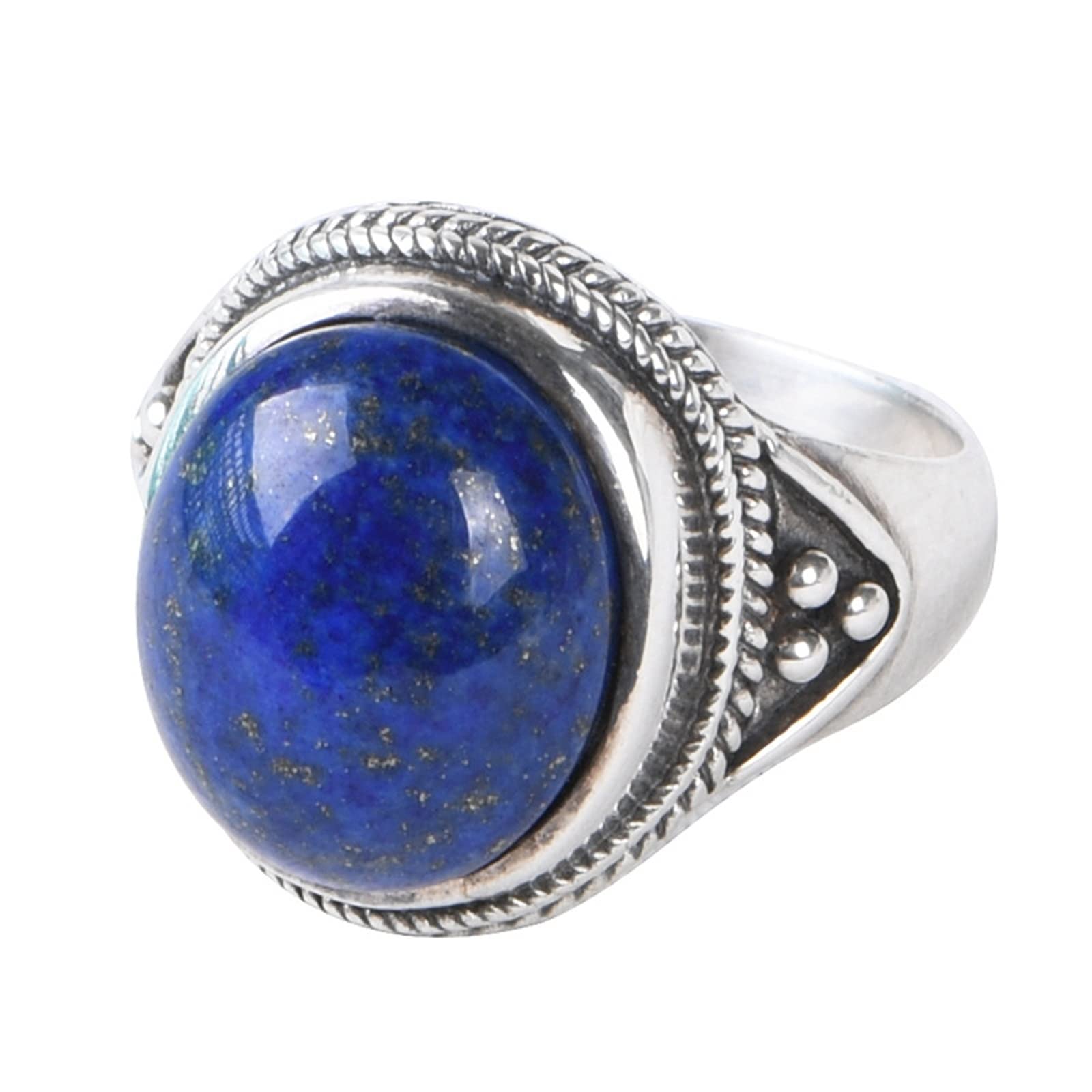 Anillos de plata 925 para mujer, compromiso de plata retorcida, vintage, lapislázuli, regalos para mujeres, novias