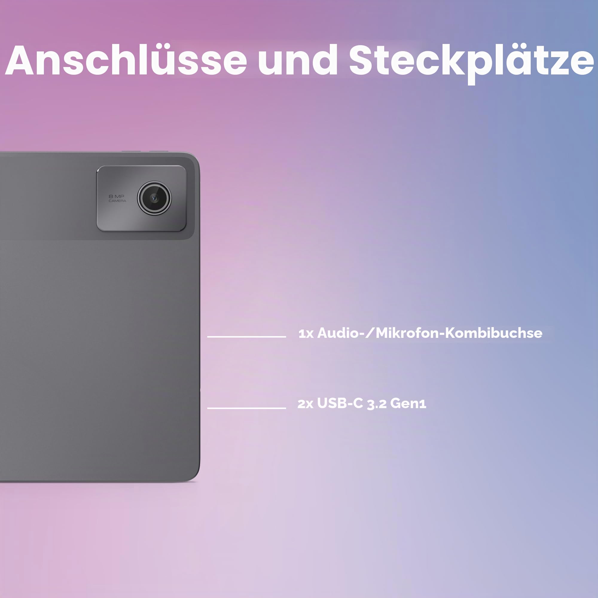 Lenovo Duet Chromebook 27,9 cm (11 Zoll) FHD+ (1920 x 1200), MediaTek Kompanio 838, 8 GB RAM, 128 GB Speicher, Touchscreen, Chrome OS, Folio-Ständer und Tastatur im Lieferumfang enthalten, Luna Grey