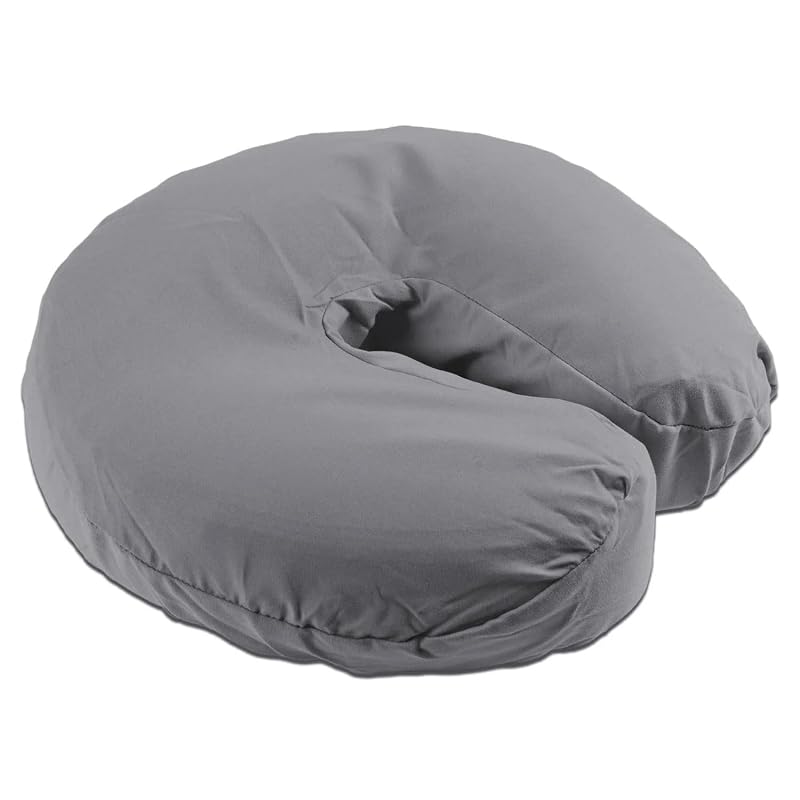 Body Linen Capas para Apoio Facial de Maca de Massagem em Poliéster e Algodão, Cinza, Pacote com 10