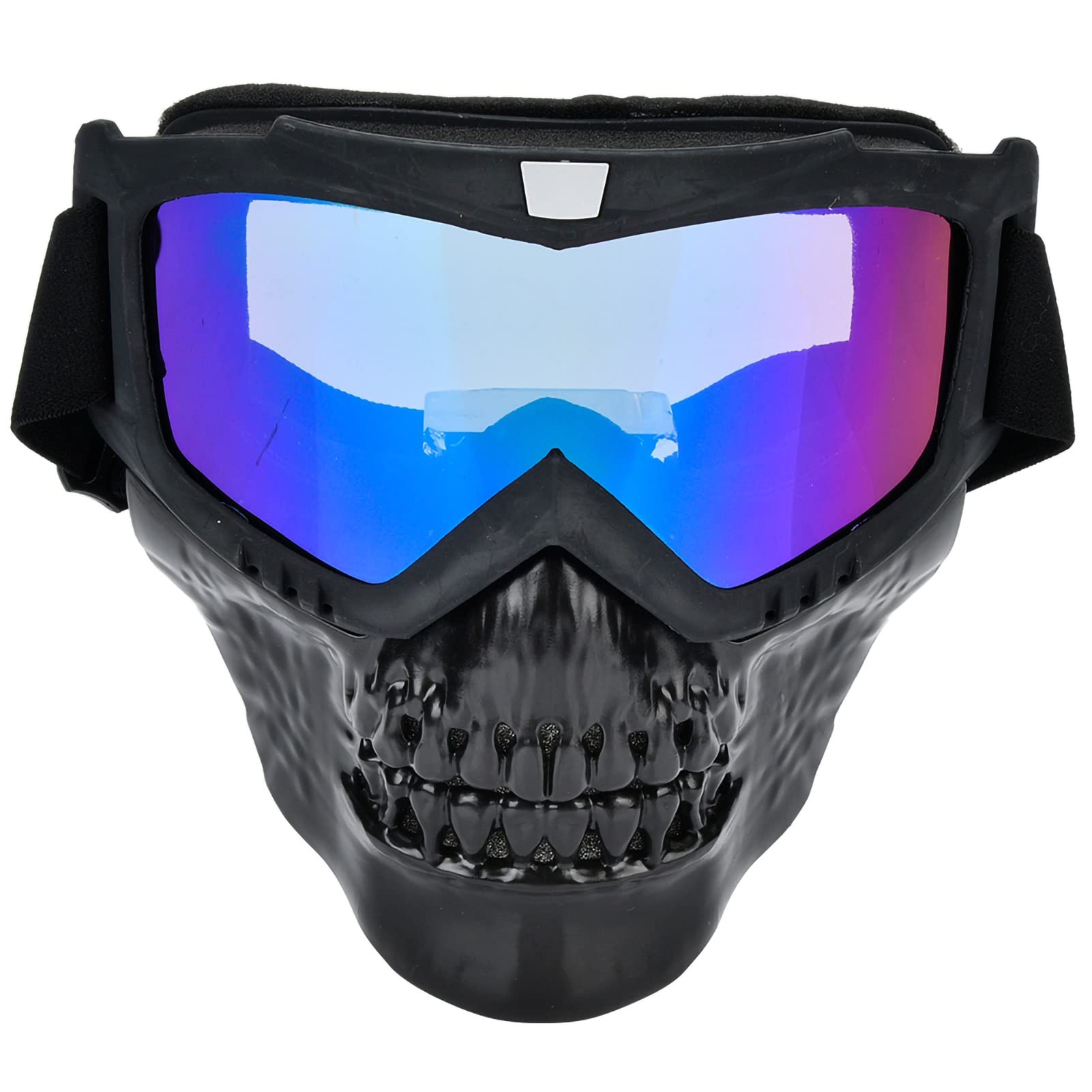 Motorcycle Mask Full Face,Anti Fog Skull Mask For Men Women Cosplay Halloween Mask Adjustable Tactical Mask(Skull-colorfulLens