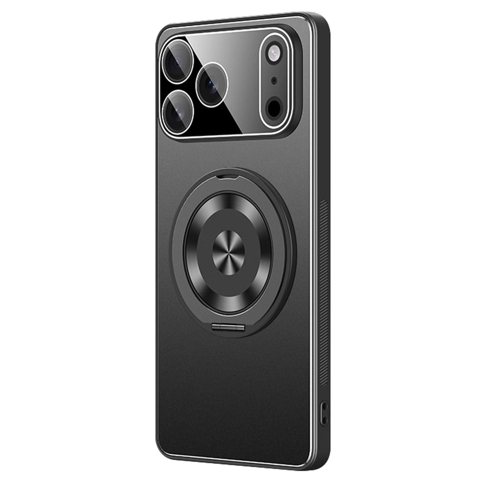 Custodia Con Supporto Ad Anello Rotante For IPhone 17/17 Air/17 Pro/17 Pro Max, Guscio Sottile For PC Antiurto Con Protezione Della Lente, Copertura Del Supporto Ad Anello A 360°(Black,17 Air)