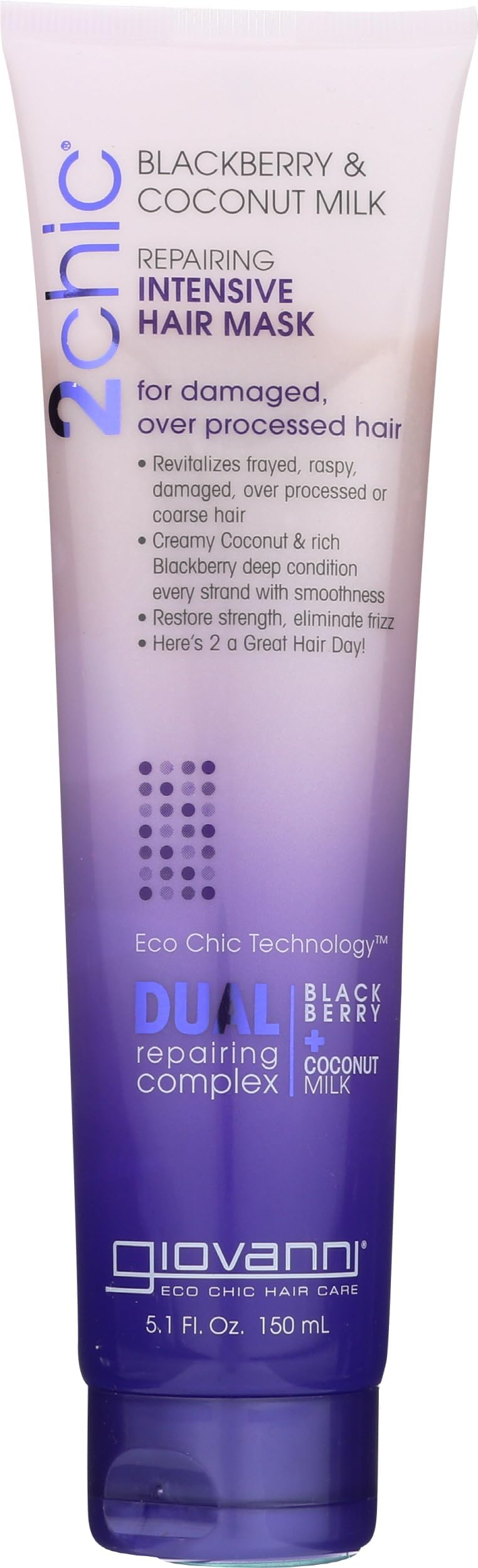 GIOVANNI 2chic Ultra-Repairing Hair Mask for Damaged & Processed Hair, 5 oz