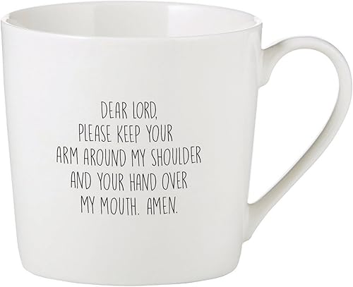 Creative Brands Faithworks - Taza de café inspiradora de porcelana blanca de hueso, 14 onzas, Dear Lord