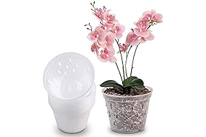 YIKUSH Orchid Pots with Holes 7 inch 10Pack, Clear Orchid Pot Plastic Plant Flower Pot