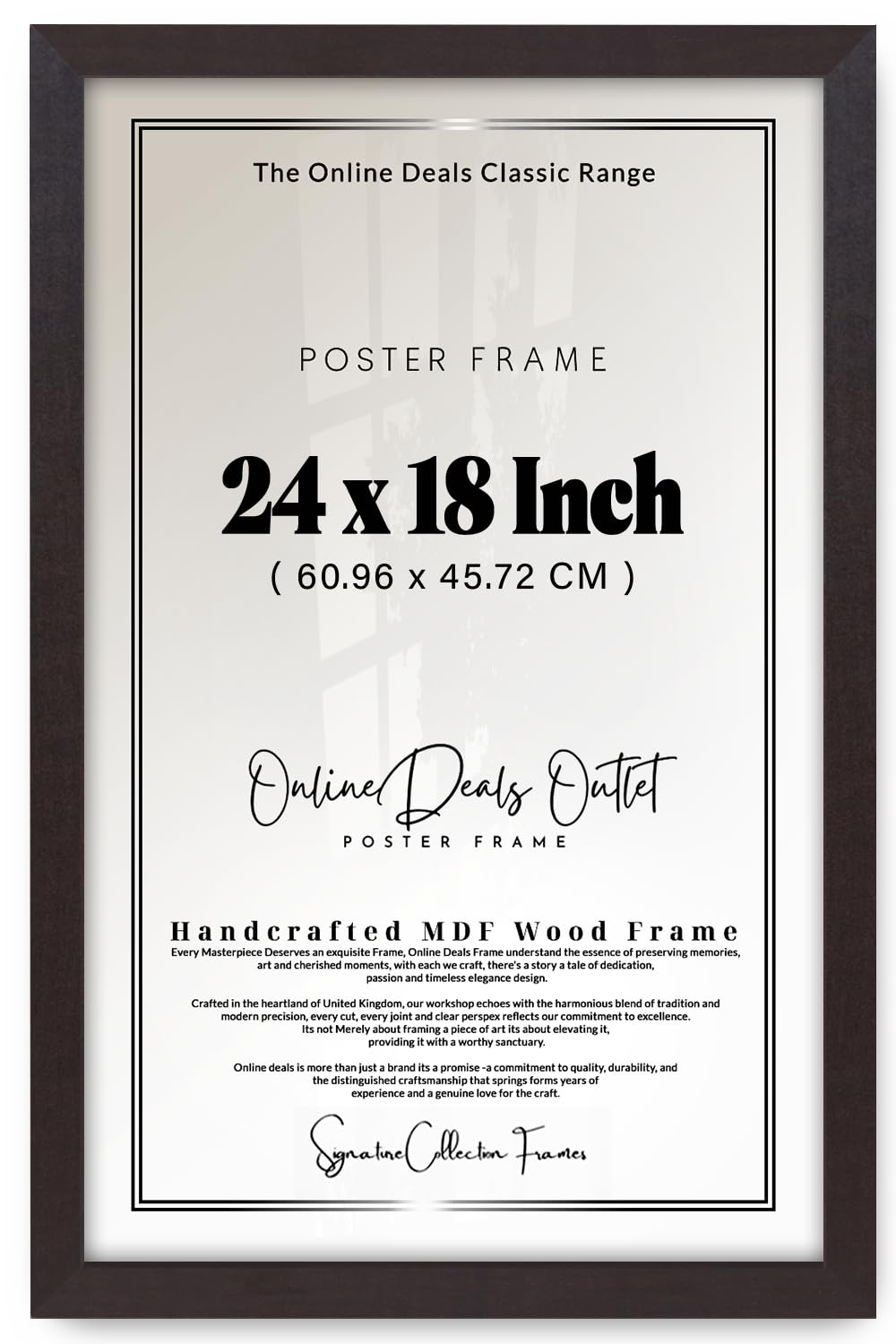 Online Deals | MDF Picture Frame (60.96 x 45.72 CM) for Football and Championship Posters & Fan Art, 609.6 x 457.2 mm MDF Wood, Horizontal & Vertical Hooks [ Mahogany ]
