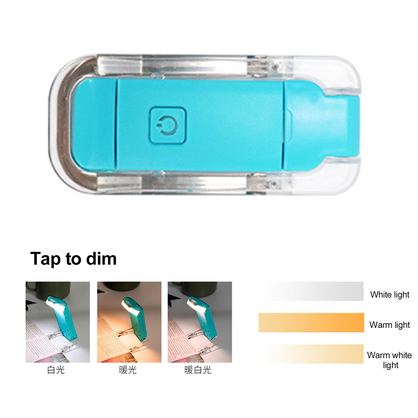 Led Rechargeable Clip on Book Light Eye-Caring Flexible Bookmark Reading Lamp