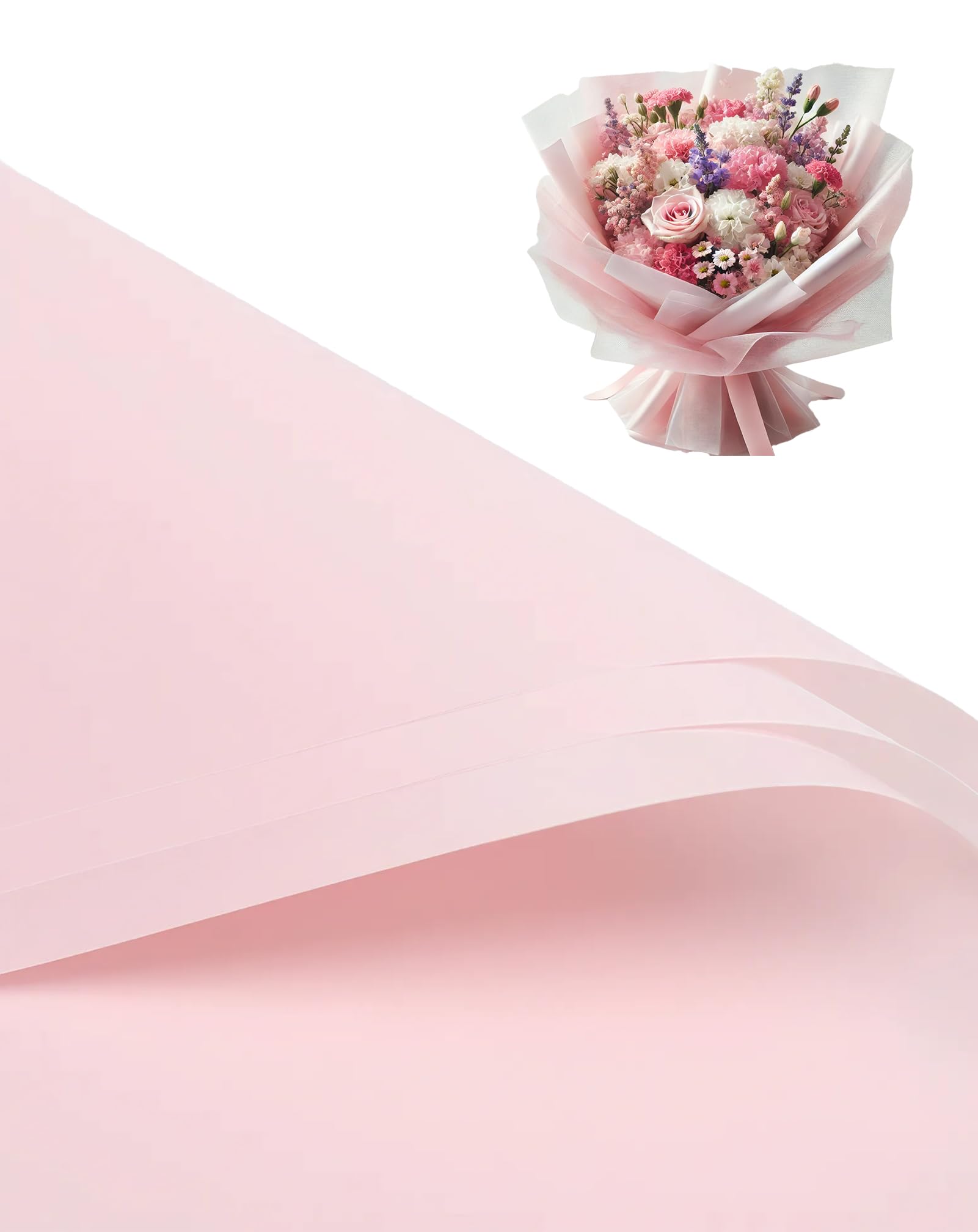 TINGSING 40 Sheets Matte Frosted Flower Wrapping Paper, Korean Style Bouquet Wrapping Paper, Waterproof Floral Gift Wrap Paper for Flower Shop Bouquet Packaging Wedding Birthday Gifts DIY,Gouache