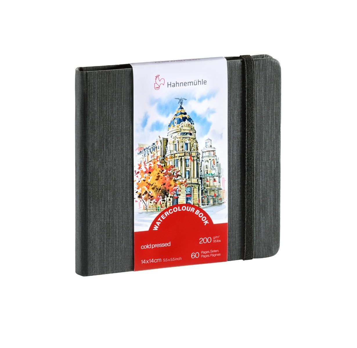 Hahnemühle Watercolour Book, 200 g/m², Fine Grain, 30 Sheets, Natural White, 14 x 14 cm