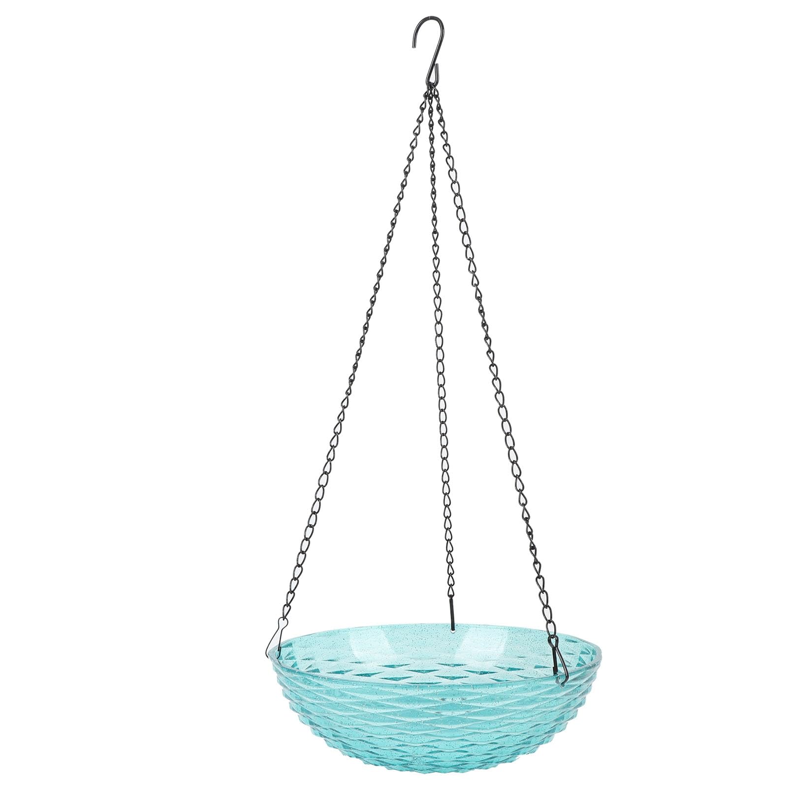 CHICIRIS Support de Bain d'oiseaux Suspendu avec Fontaine, Plastique (Blue)