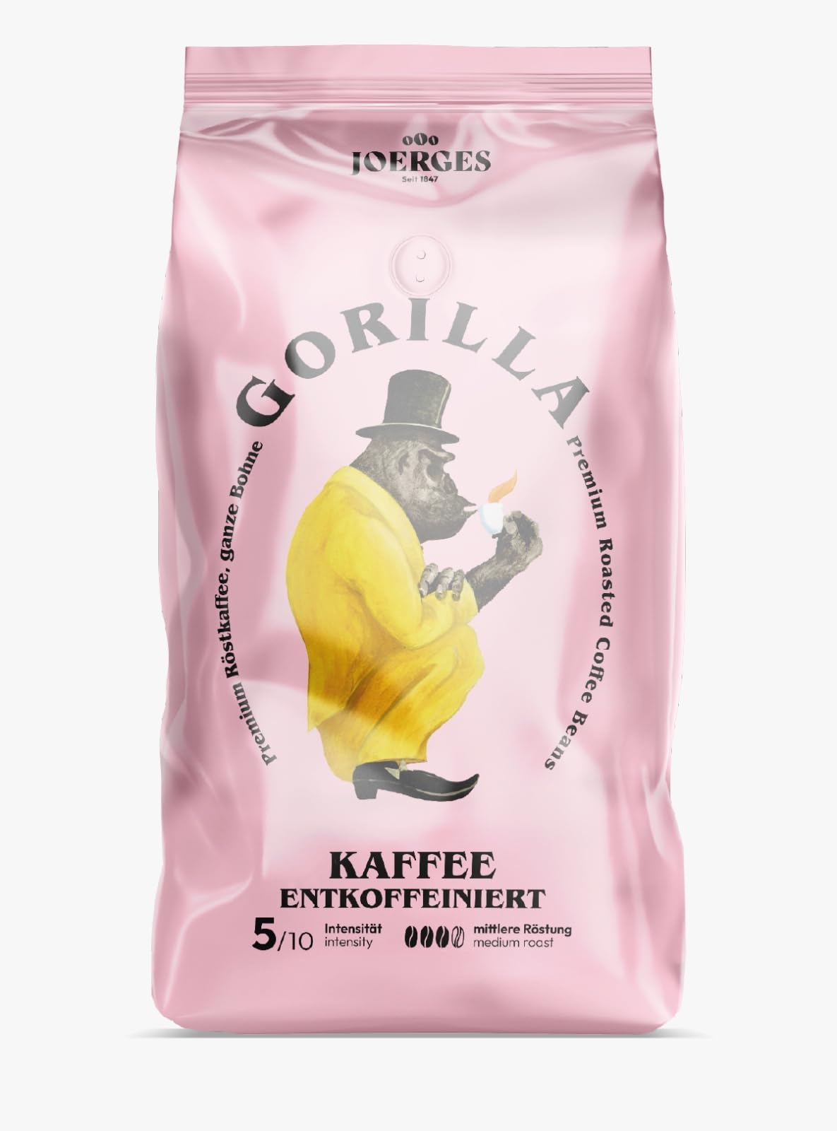 Gorilla kawa 1000 g bezkofeinowa, całe ziarna