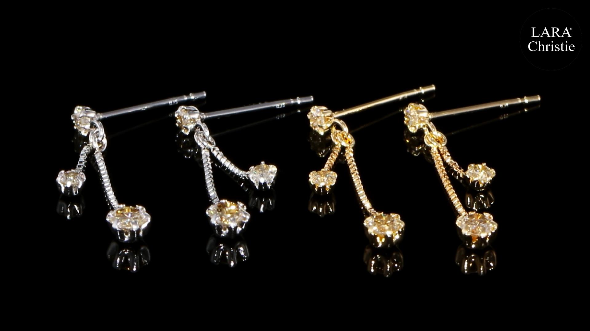 Lara Christie Pt900 ダイヤモンド0.15ct 片耳用