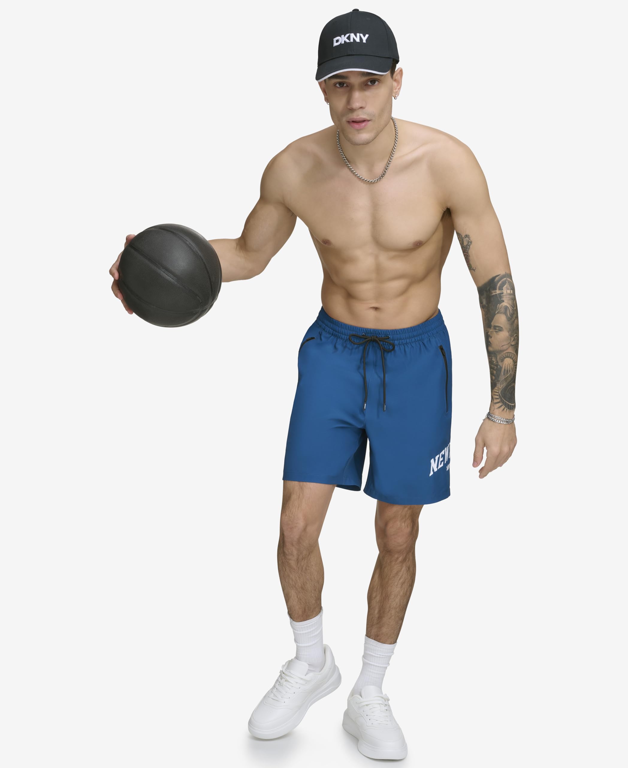 DKNY Stretch Quick Dry Volley UPF 40+ Protection Swim Trunk Maillot de Bain Homme (Lot de 1)