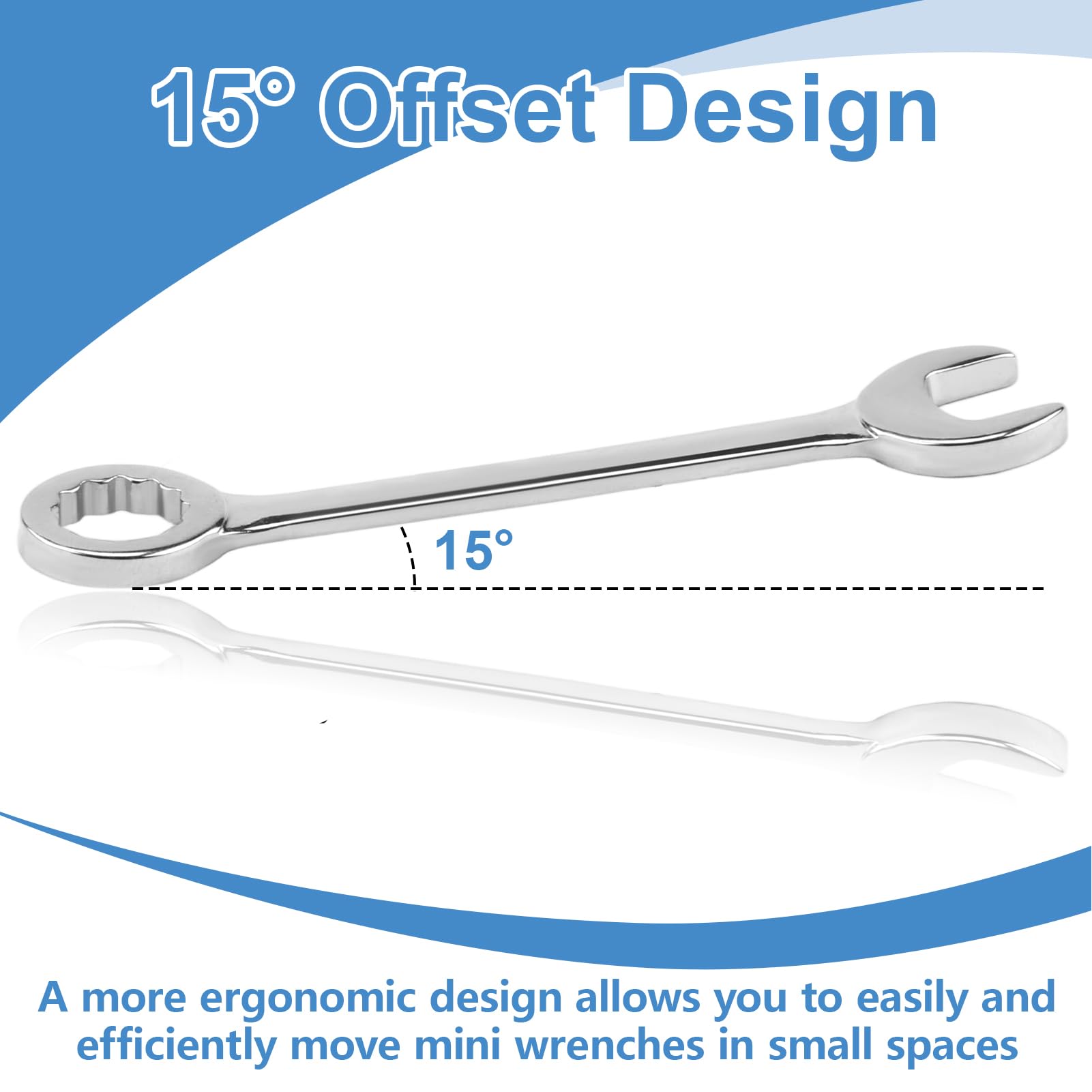 JCSJK Mini Spanner Set, Metric 4-11mm Combination Wrench Kit, Small Dual-use Open End and Box End Ignition Wrenches - Image 4