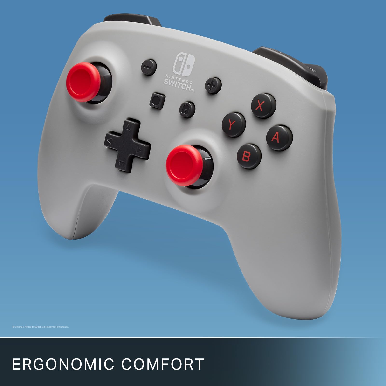 Mando Inalámbrico PowerA para Nintendo Switch - Gris retro, Nintendo Switch - Modelo OLED, Nintendo Switch Lite, mando, mando de juego, mando Bluetooth, controles de movimiento, con licencia oficial