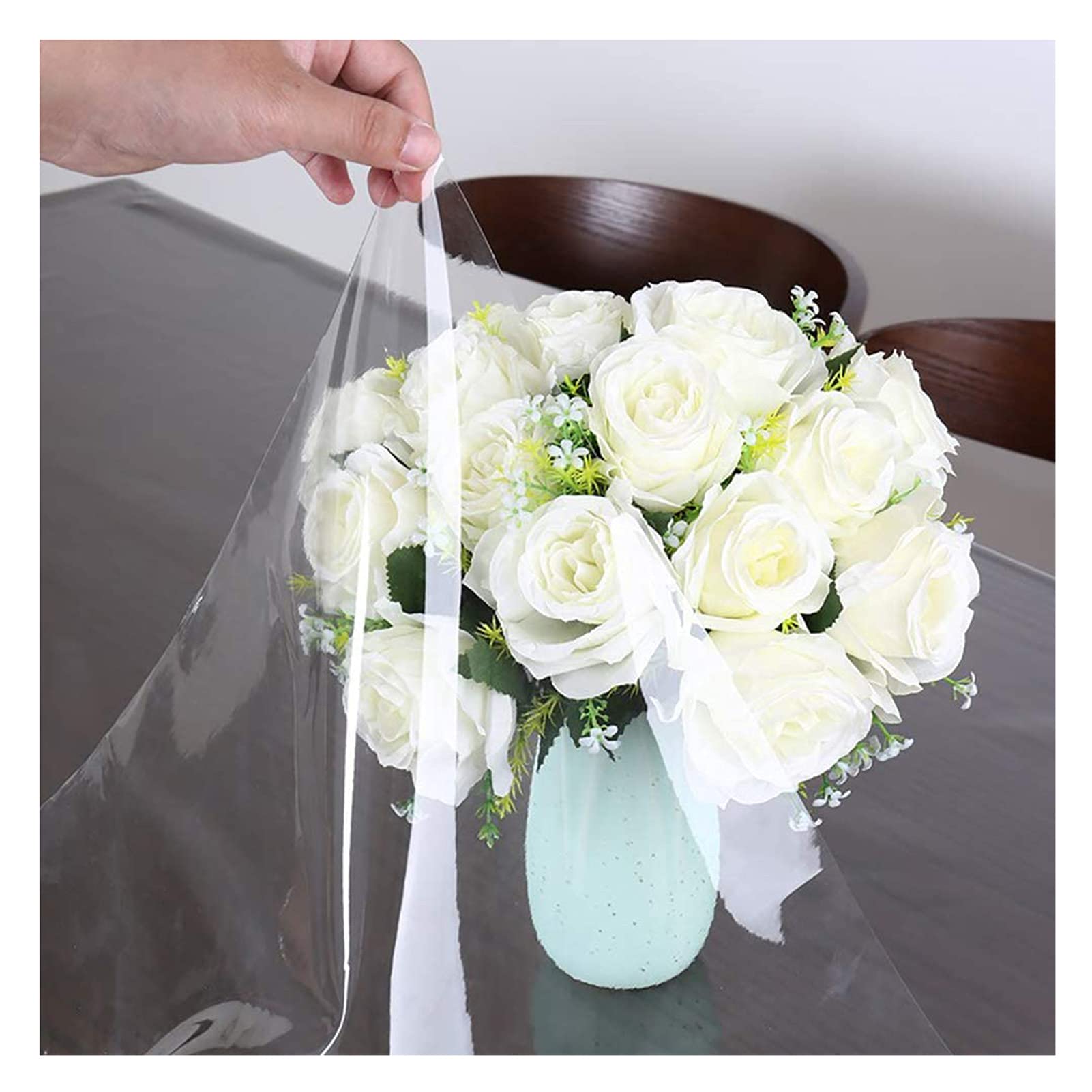 Nappe transparente carrée en plastique 1mm | Protection de table 40x61 cm