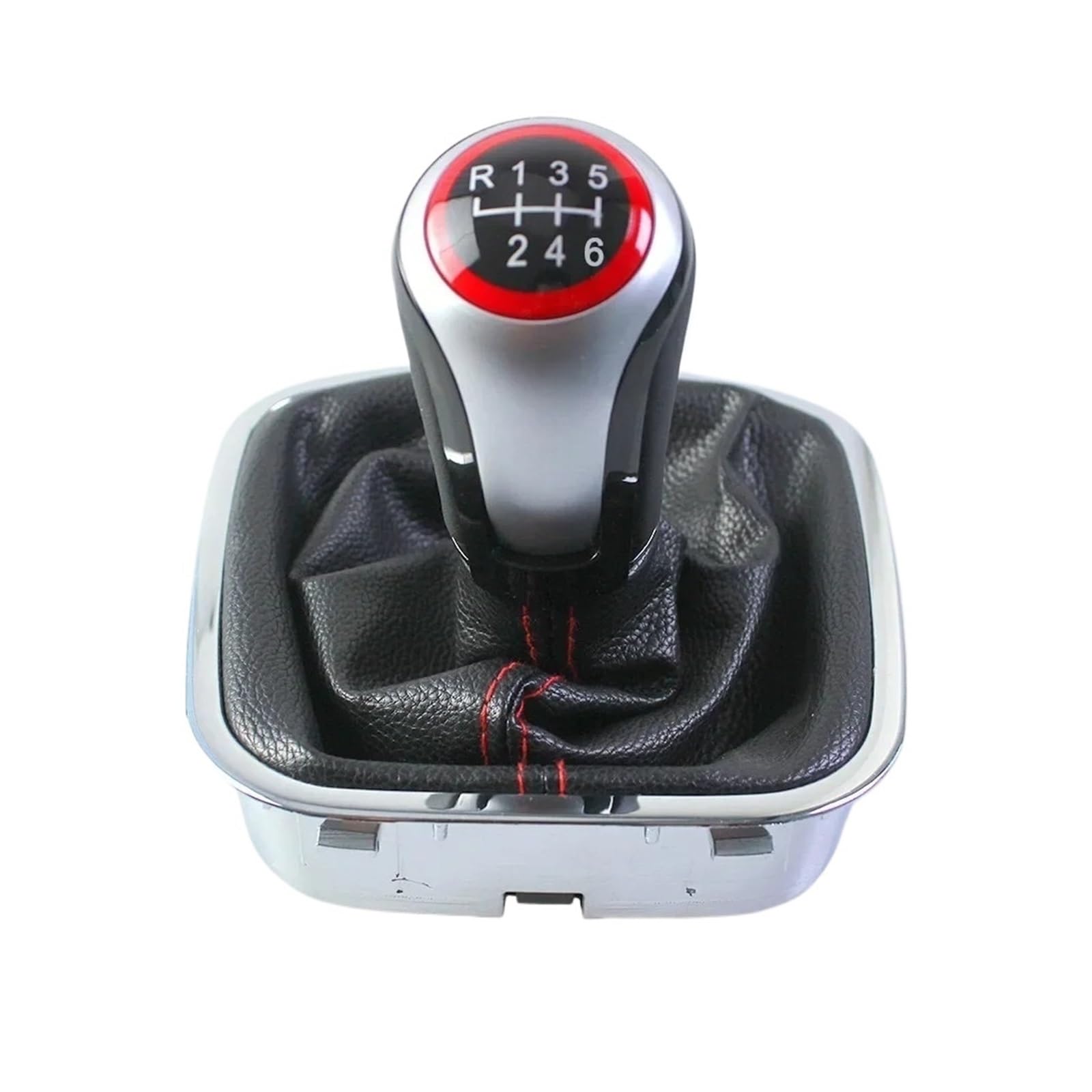 Qmtvfsrh 6 Speed Car Gear Shift Knob 5/6-Speed Manual Gear Shift Knob With Gaiter Boot For Polo 6R 6C Hatchback Sedan 2011-2019 Lhd(6 Speed)