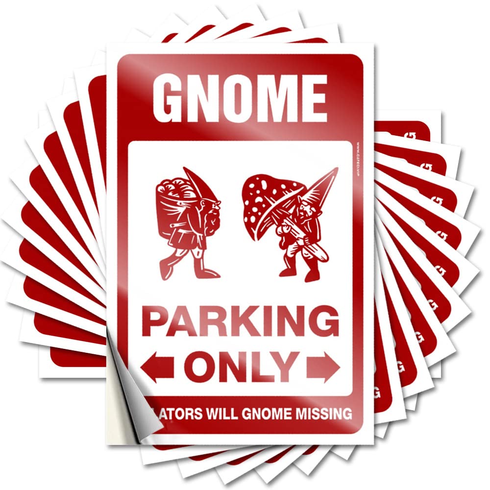 Sticker Bathroom Gifts Custom Stickers, Bottle Waterproof Gnome Parking Only for Hydro Flask | Cheap Vinyl Decals for Long Holiday Gift(8X12CM)