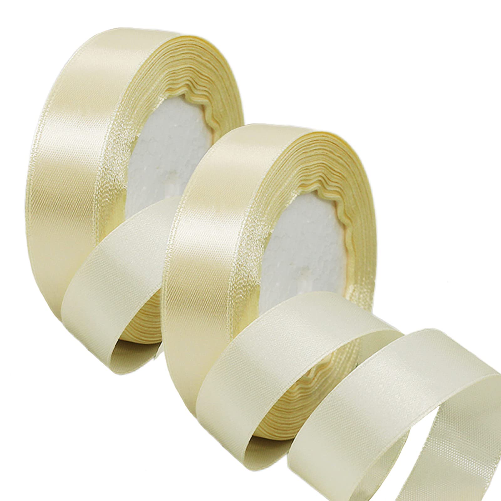 50mm Wide White Ribbon Thick Wedding Car Ribbon 22m, 2 inch Thick White Satin Ribbon for Gift Wrapping Wedding Car Christmas Birthday Cake Hair Bow Florist Bouquet Crafts Decorations — view 51
