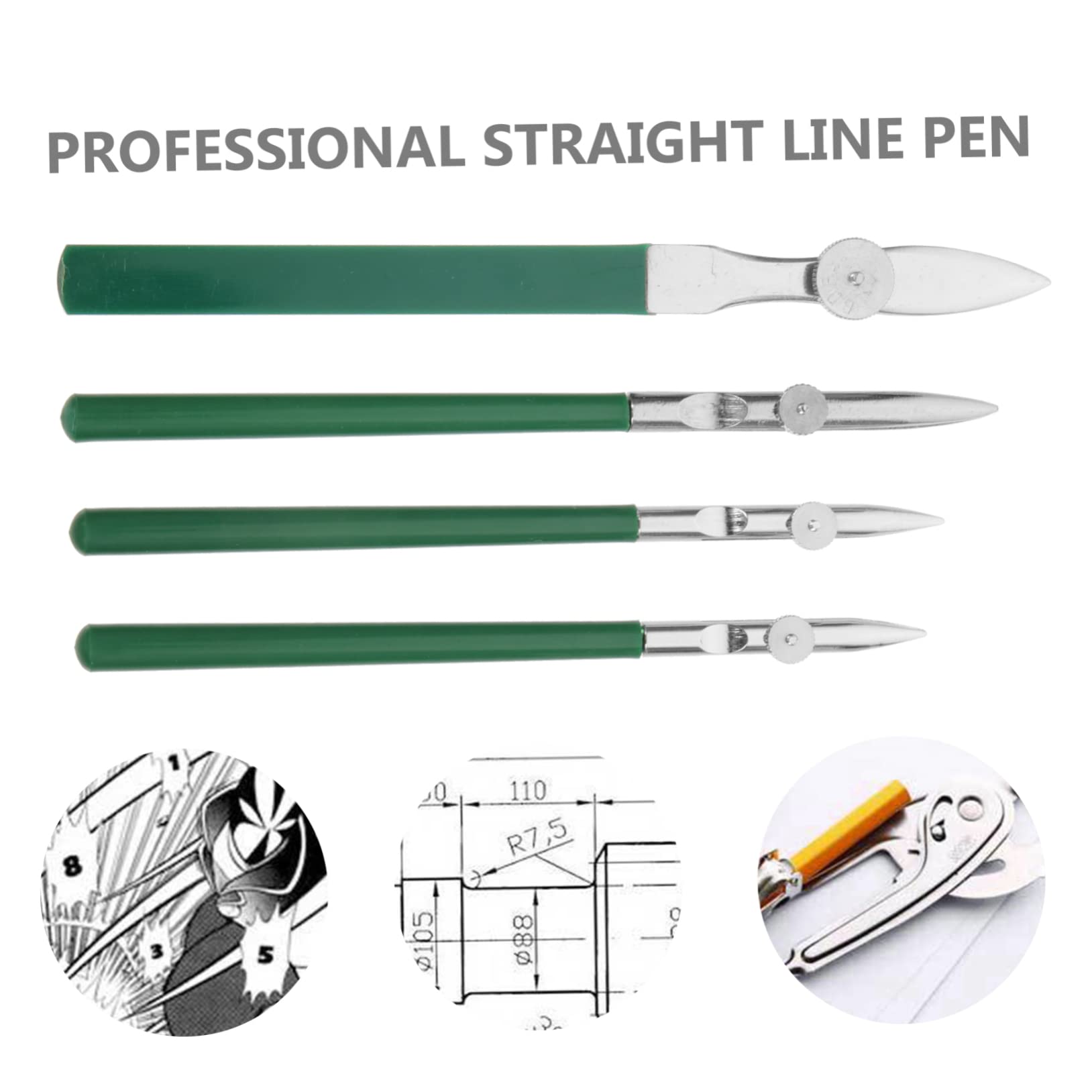 3er-sets Strichzeichnungsstift Mit Metallspitze Für Flüssige Tinte Feiner Zeichenstift Ergonomischer Griff Gerader Zeichenstift Für Künstler 4 Stück * 3