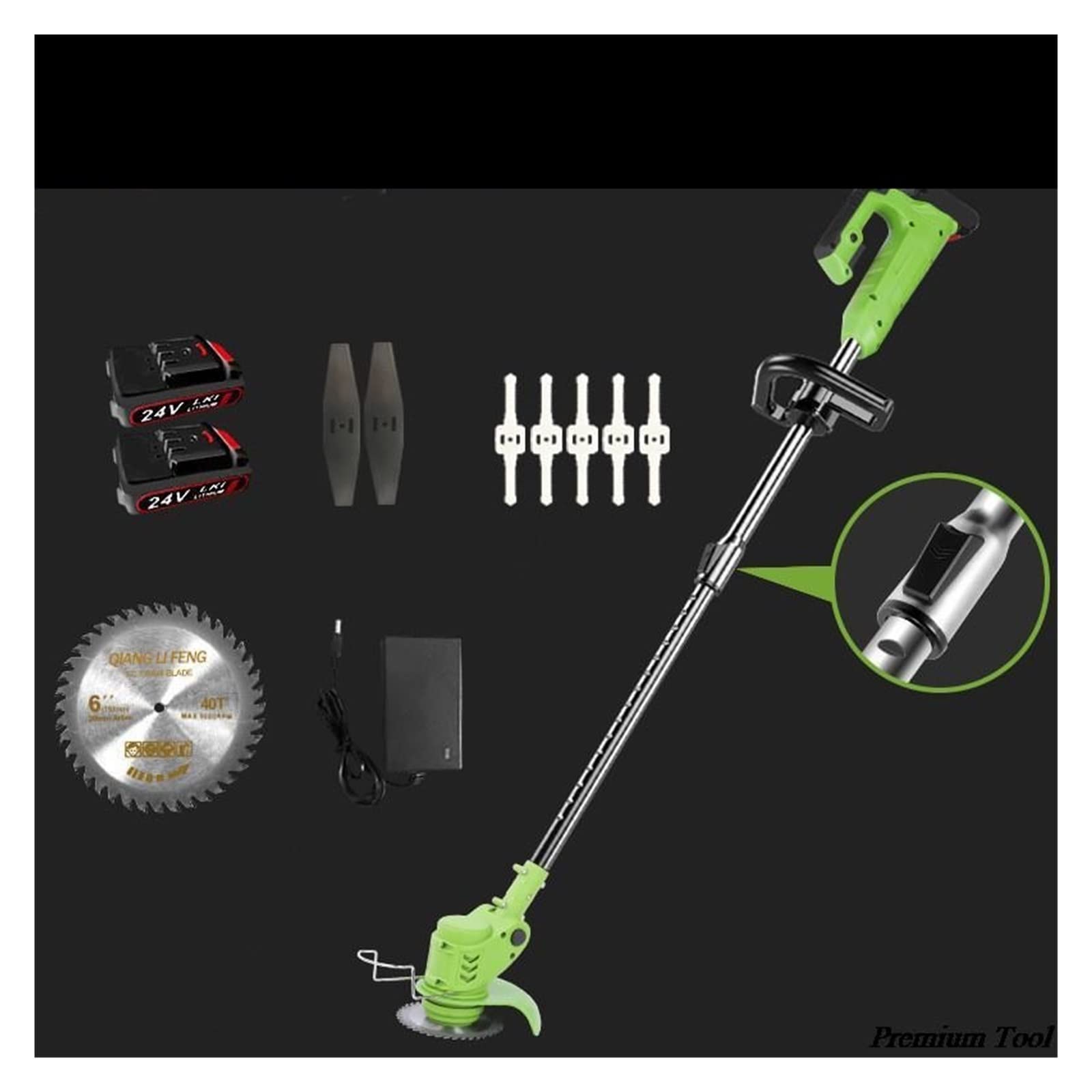 12V/24V akumulatorowa elektryczna podkaszarka do trawy z 2 bateriami 800W litowa elektryczna kosiarka do trawy chwasty Power Weeder narzędzia do przycinania ogrodu(12v green Type A)