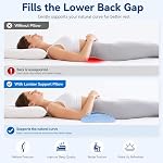 Oreiller de soutien Lombaire pour le sommeil, refroidisseur Gel Mémoire Mousse Oreil de dos inférieur pour le lit, support ergonomique du dos Oreillon de soutien pour le côté & Sommeil arrière, housse respirante amovible, oreiller arrière pour canapé