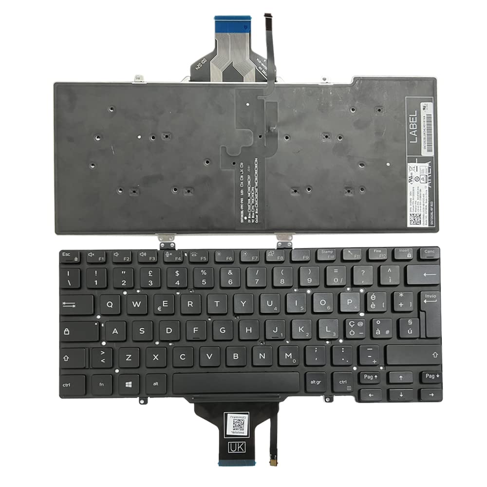 Gintai Italienisch Italiano Tastiera per dell Latitude 7400 7410 5400 5401 | 5410 5411 3400 0V2RM9 V2RM9 PK132EE3B18 SN7282BL Keyboard Backlit Laptop Tasatatur retroilluminata