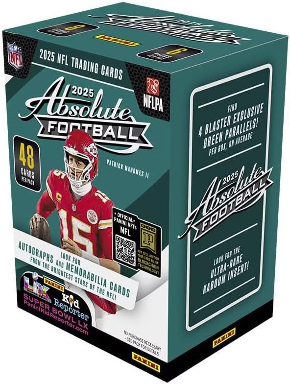 2025 Panini Absolute Football Trading Card Blaster Box (Find 4 Green Paralles Per Blaster Box)
