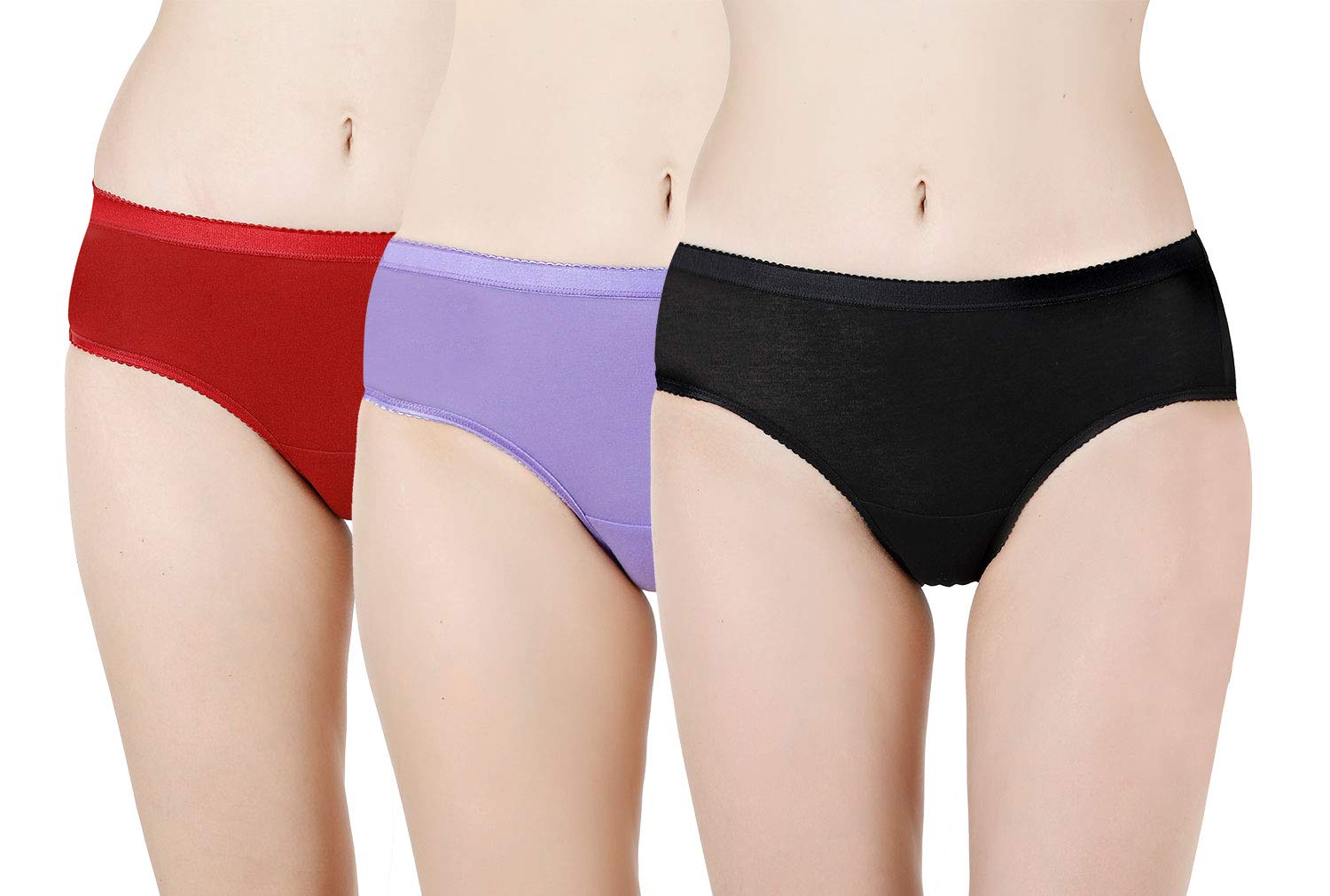 vami Women's Solid Color Panties - Pack of 3 (XL), Assorted (VM12001E)-picture-49